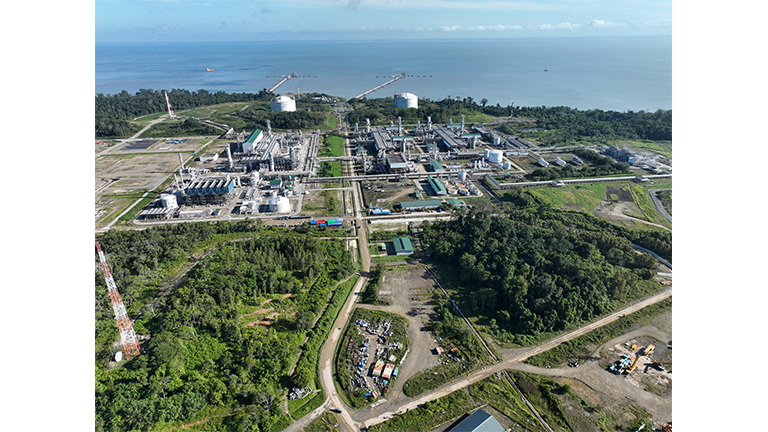 A bird's-eye view of the Tangguh LNG Terminal